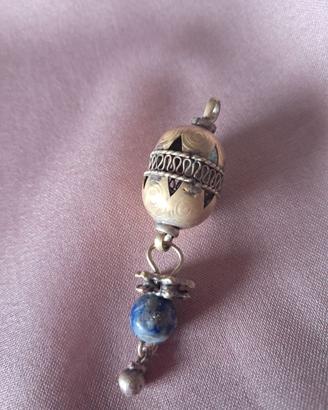 Ciondolo Etnico Vintage Anni '70 in Ottone e Lapis