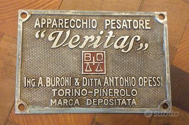 Targa apparecchio pesatore Veritas