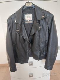 Giacca ecopelle nera ragazza