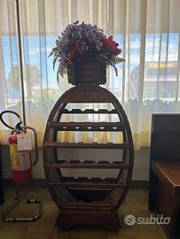 Porta bottiglie in Legno con rotelle