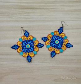 Orecchini in pizzo ricamati