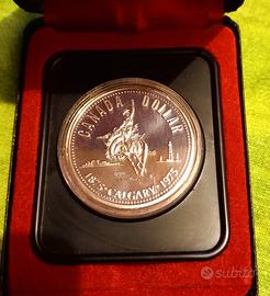moneta argento Dollaro Canadese centenario Calgary