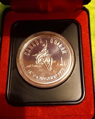 moneta argento Dollaro Canadese centenario Calgary