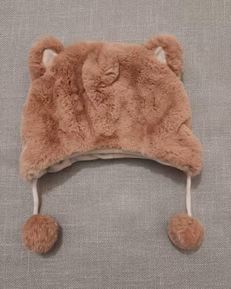 Cappello berretto orecchie gatto Pon Pon tg U rosa