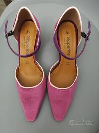 Scarpe velluto fucsia 