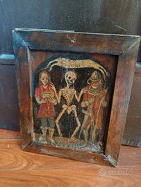 Antico raro memento mori vanitas chiesa epoca