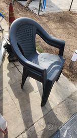 sedia plastica antracite 4 pezzi giardino terrazza