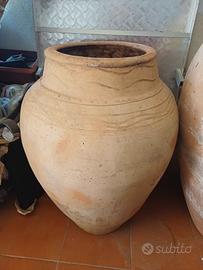 Giara Grande in Terracotta H 95 cm con Piedistallo