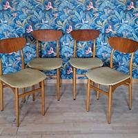 Set di 4 sedie stile danese anni 60 in teak