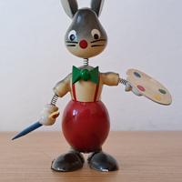 Statuetta “bobblehead” in legno, vintage anni '50