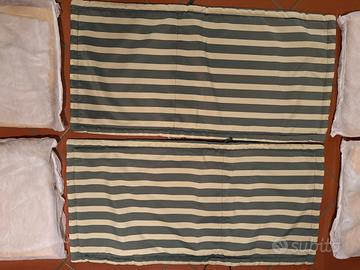 Cuscini sedie da giardino a righe bianche verdi
