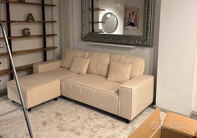 Divano velluto a costine panna