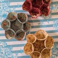 lotto 3 cestini in tessuto 