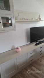 Parete attrezzata design decape legno massello