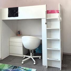 IKEA SMASTAD-Letto a soppalco, scrivania, armadio