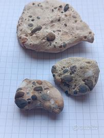 Lotto 3 pietre conglomerato pudding stone naturale