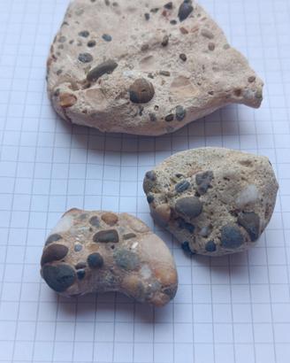 Lotto 3 pietre conglomerato pudding stone naturale