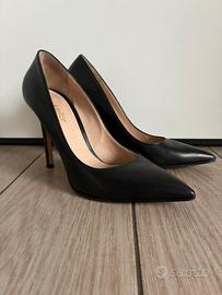 Décolleté pelle nera tacco 10 mis 38