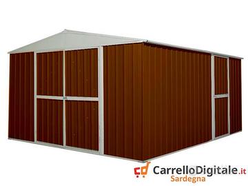 Box deposito lamiera zincata 360x430 legno scuro