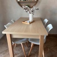 Tavolo color rovere naturale 130*80 allung. 170cm