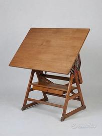 Tecnigrafo Vintage Industriale d'Epoca Legno/ghisa