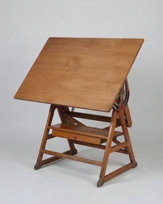 Tecnigrafo Vintage Industriale d'Epoca Legno/ghisa