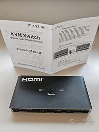 Switcher HDMI per collegare 2 PC e loro devices