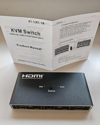 Switcher HDMI per collegare 2 PC e loro devices