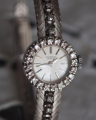 Orologio Universal Geneve oro bianco 18Kt diamanti