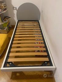 LETTO SINGOLO ZALF - BIANCO E GRIGIO -