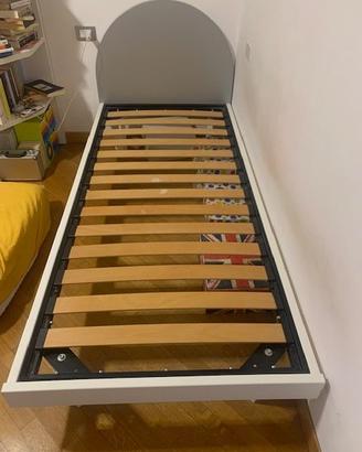 LETTO SINGOLO ZALF - BIANCO E GRIGIO -