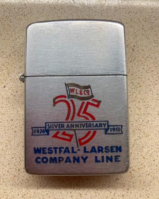 Raro Zippo Vintage 1951 Wesfal-Larsen line 25th