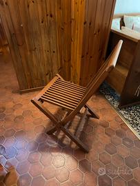 Set 4 sedie pieghevoli in legno teak