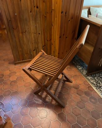 Set 4 sedie pieghevoli in legno teak