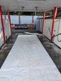Telo in PVC bianco usato con occhielli circa 8x2,5