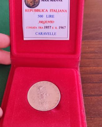 500 Lire Caravelle 1958 Argento FDC Con Garanzia