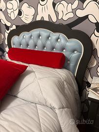 Letto nero opaco  singolo in legno