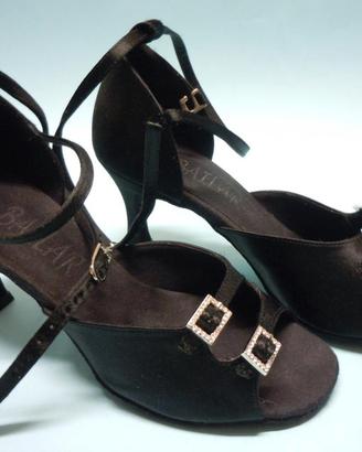 Scarpe da ballo nere 37 raso salsa balli latini