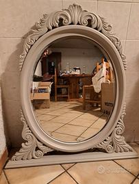 Specchiera Ovale stile Barocco Legno laccato