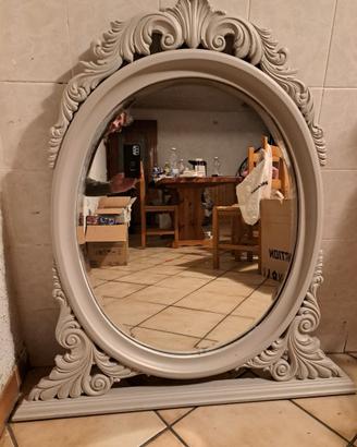 Specchiera Ovale stile Barocco Legno laccato