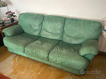 Divano tre porsti con poltrona nabuk