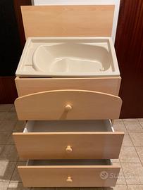 Cassettiera/fasciatoio+vaschetta