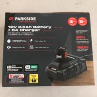 Batteria 2,5ah Con Caricabatterie 6a 12v Parkside