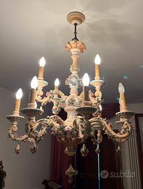 Splendido lampadario a 2 livelli in ceramica