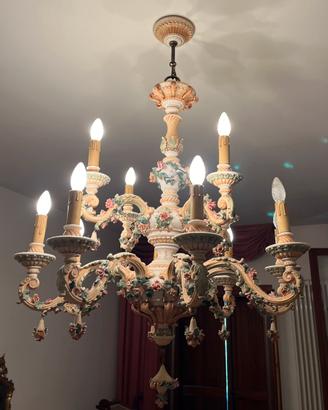 Splendido lampadario a 2 livelli in ceramica