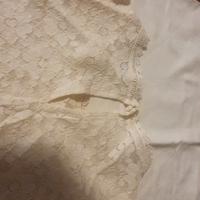 camicia in pizzo beige