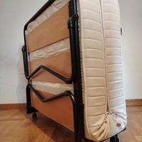 Branda 80x190 cm, doghe legno, materasso sp. 14 cm