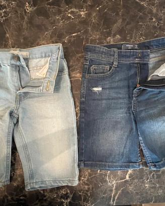 2 paia di Jeans corti bambino 7/8 anni