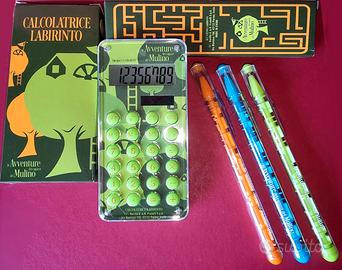 Mulino Bianco set calcolatrice + 3 penne