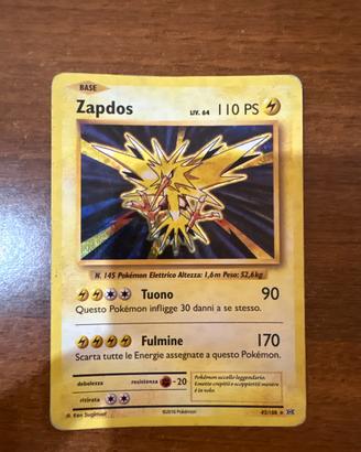 Carta pokemon ( Zapdos holo, espansione Evoluzioni